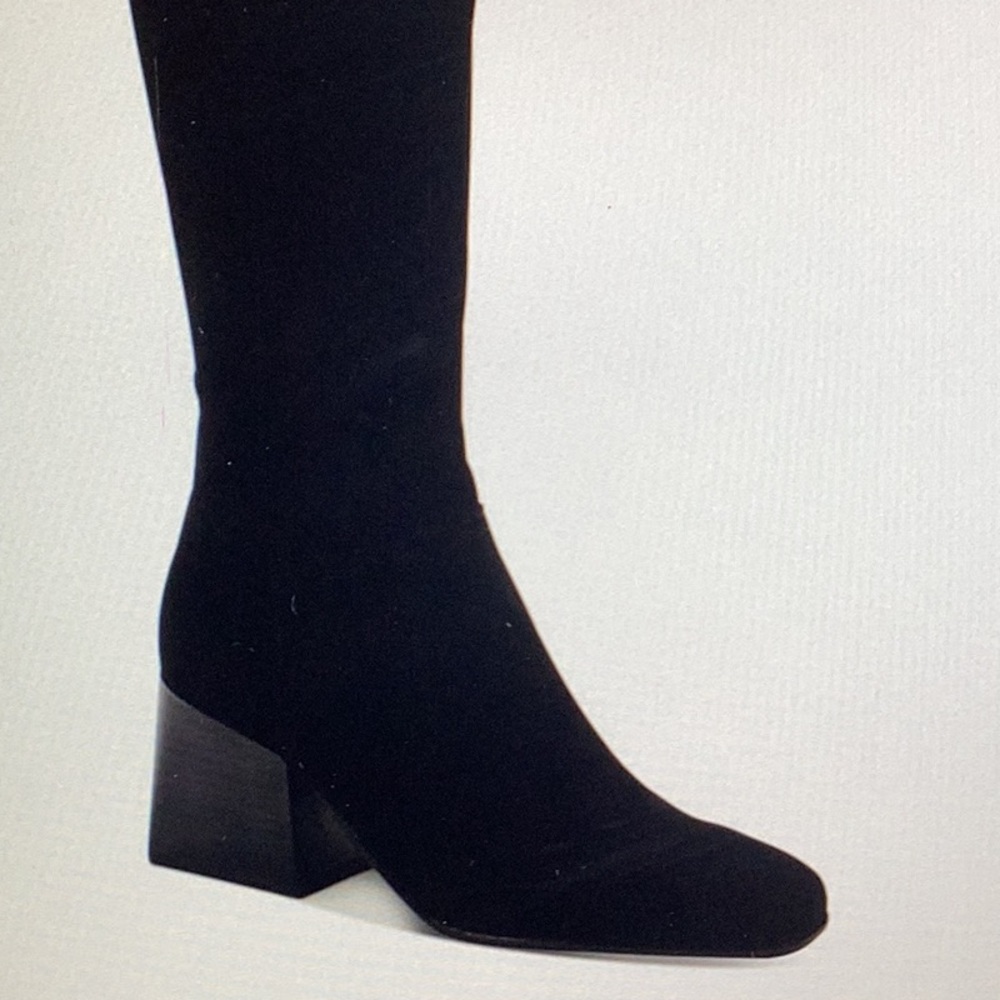 Aqua College Women’s Black Waterproof Tori Square toe Stacked Heel Zip-up